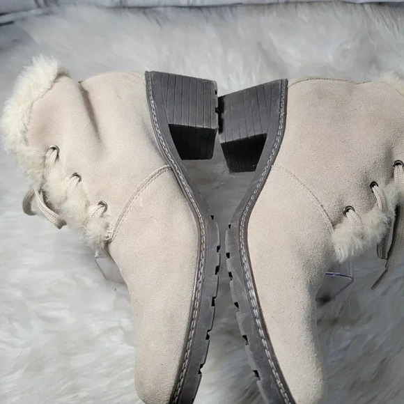 SPORTO‎ Womens 9 Beige Waterproof Insulated Faux Fur Winter Boots Heeled Stylish - Picture 7 of 13